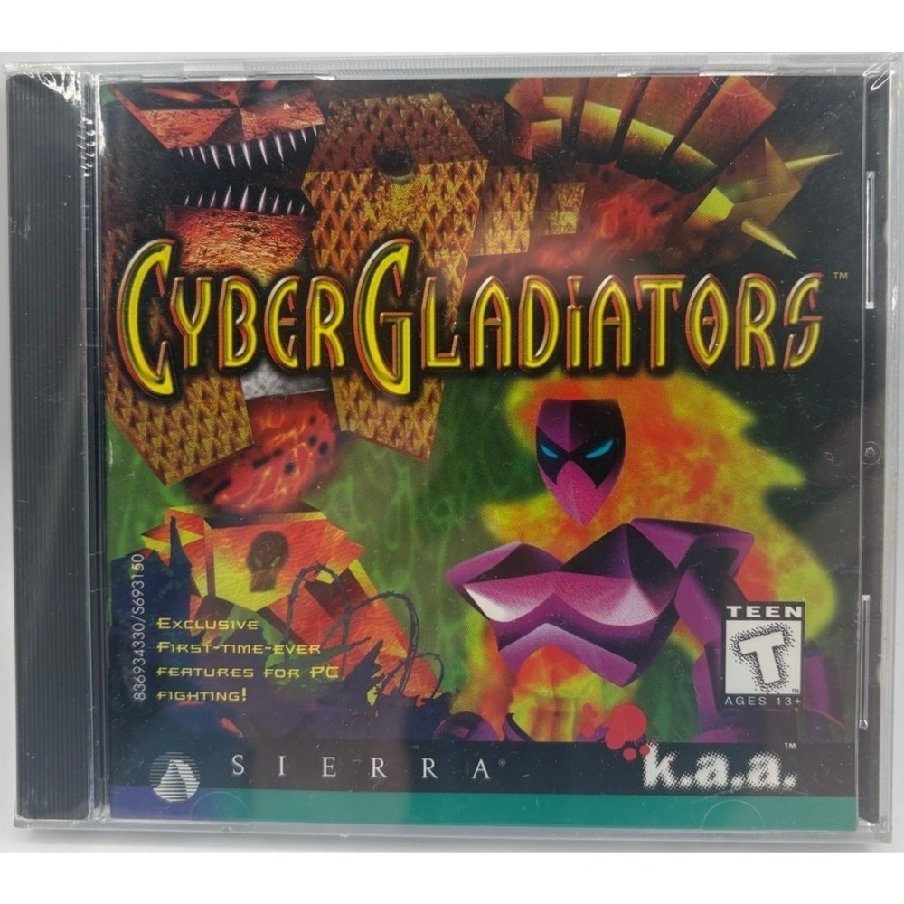 CyberGladiators PC CD-ROM 1996 Sierra Windows 95 New Sealed‎ Vintage Fighting